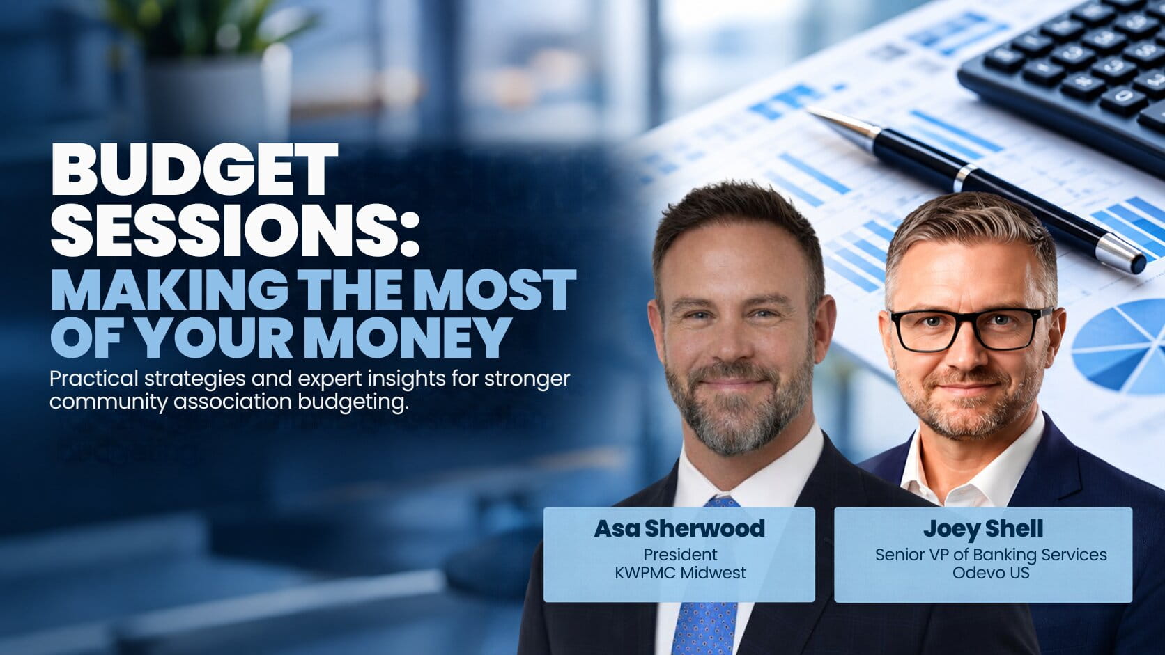 Join KWPMC’s Beth Huffman and CE presenter Matt Kuisle, from Reserve Advisors, for a practical, board-focused session on building stronger budgets, planning for future needs, and making informed financial decisions with confidence.